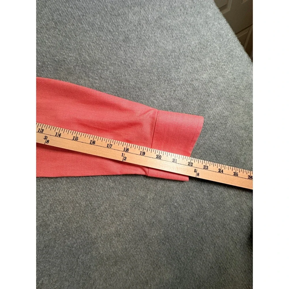 Banana Republic Mens Non-Iron Tailored Slim Fit Shirt Coral Pink Long Sleeve M
